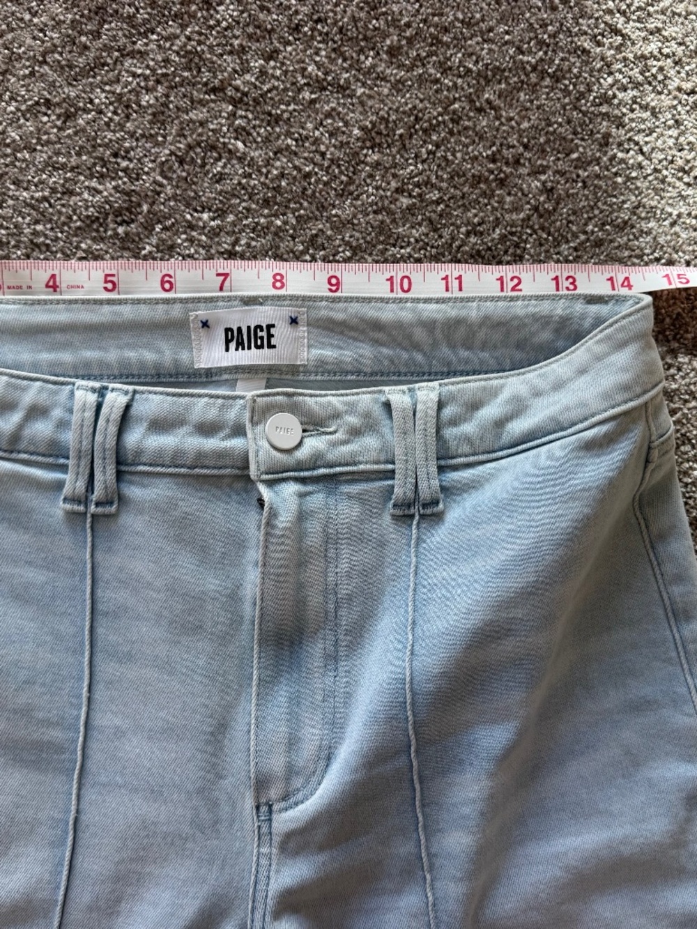 PAIGE Light Blue High-Rise Wide Leg Jeans - Picture 10 of 10